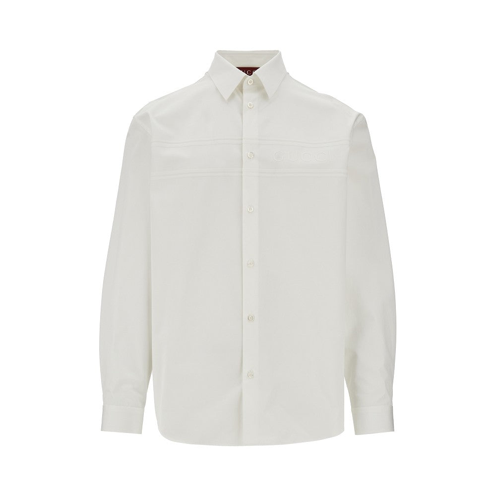 Cotton shirt with embossed logo