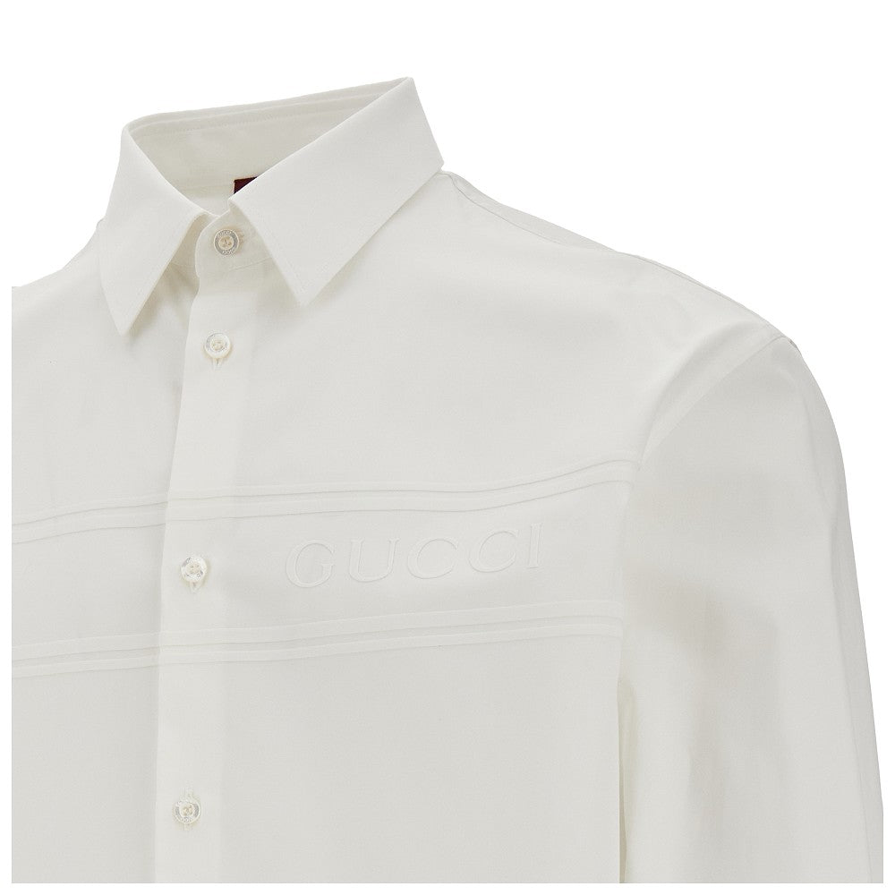 Cotton shirt with embossed logo