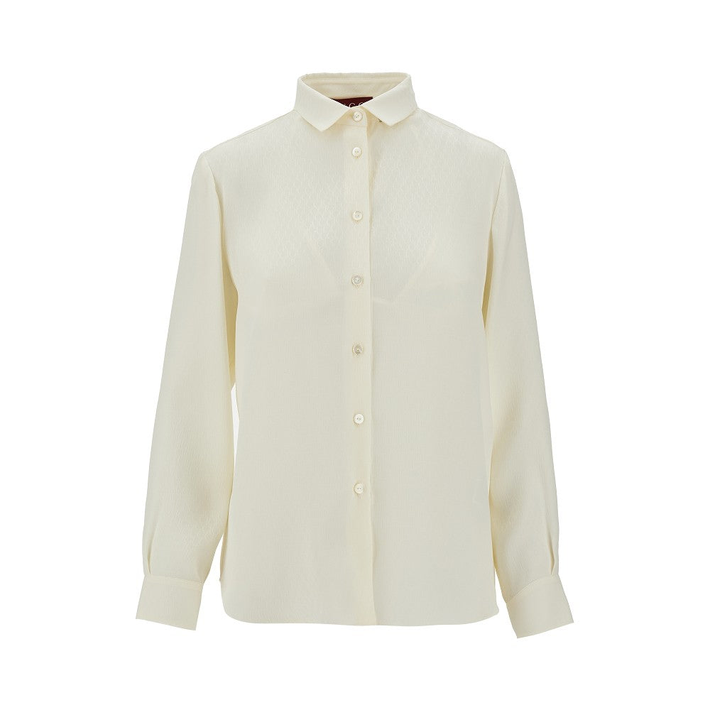 Jacquard silk shirt and bralette