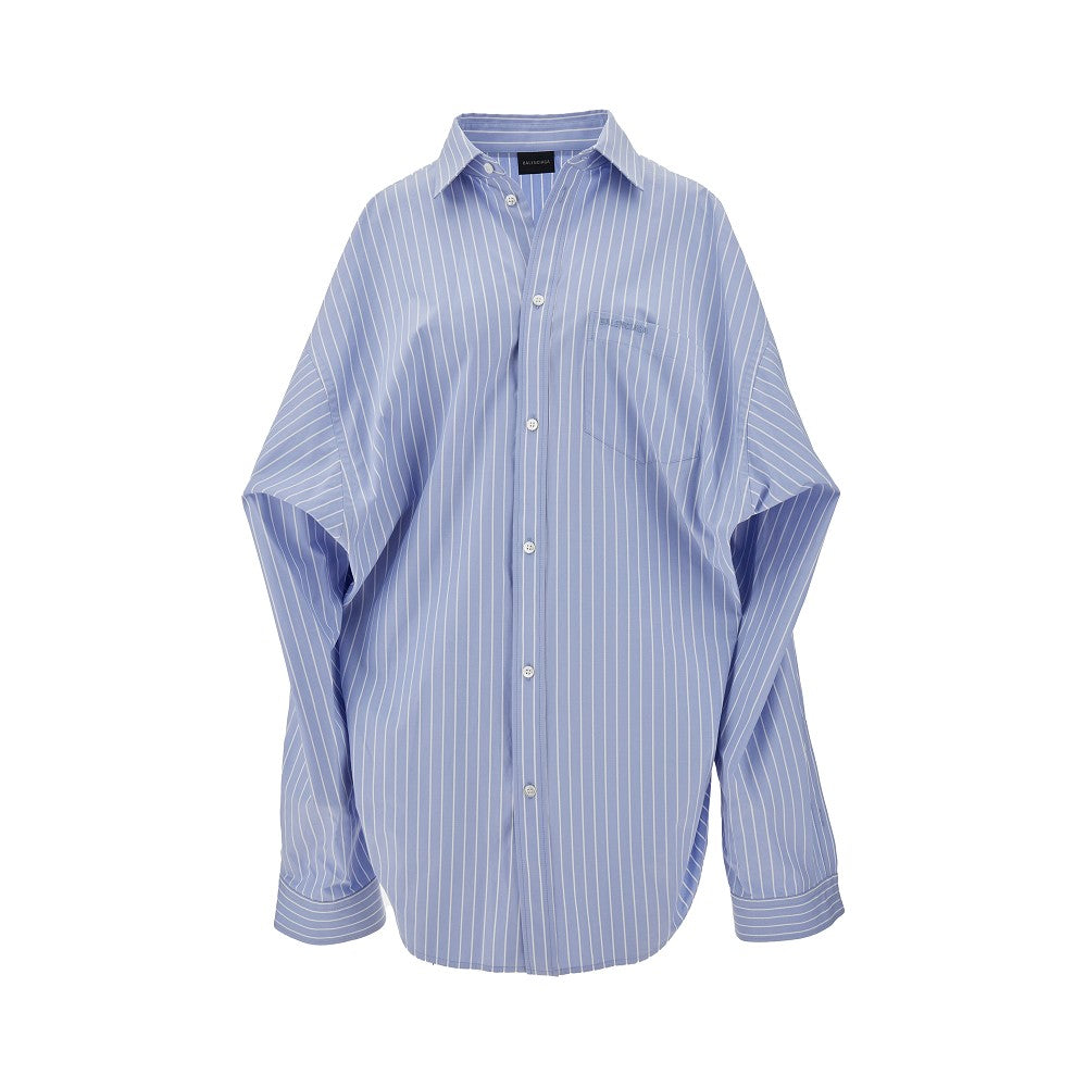 Oversized asymmetrical striped shirt