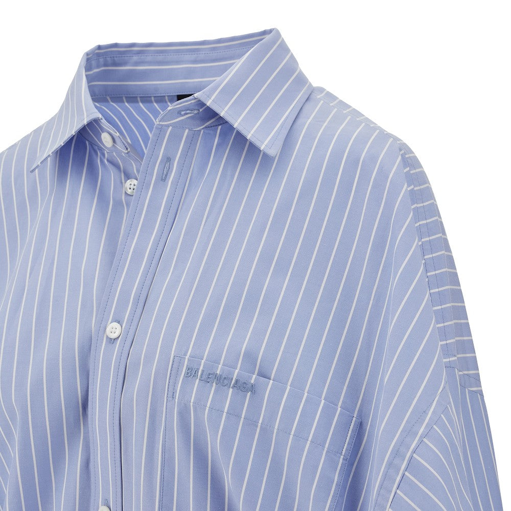 Oversized asymmetrical striped shirt