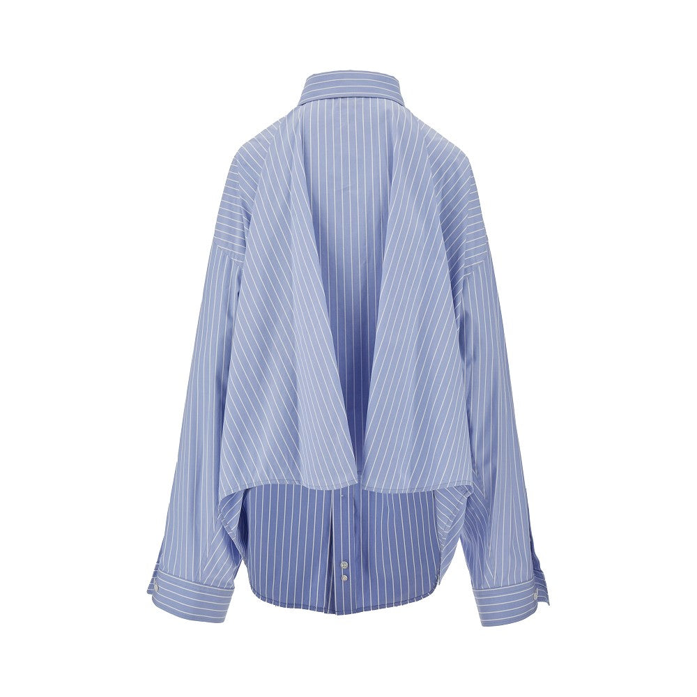 Oversized asymmetrical striped shirt