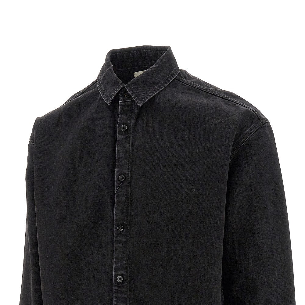 Denim shirt with Cassandre embroidery