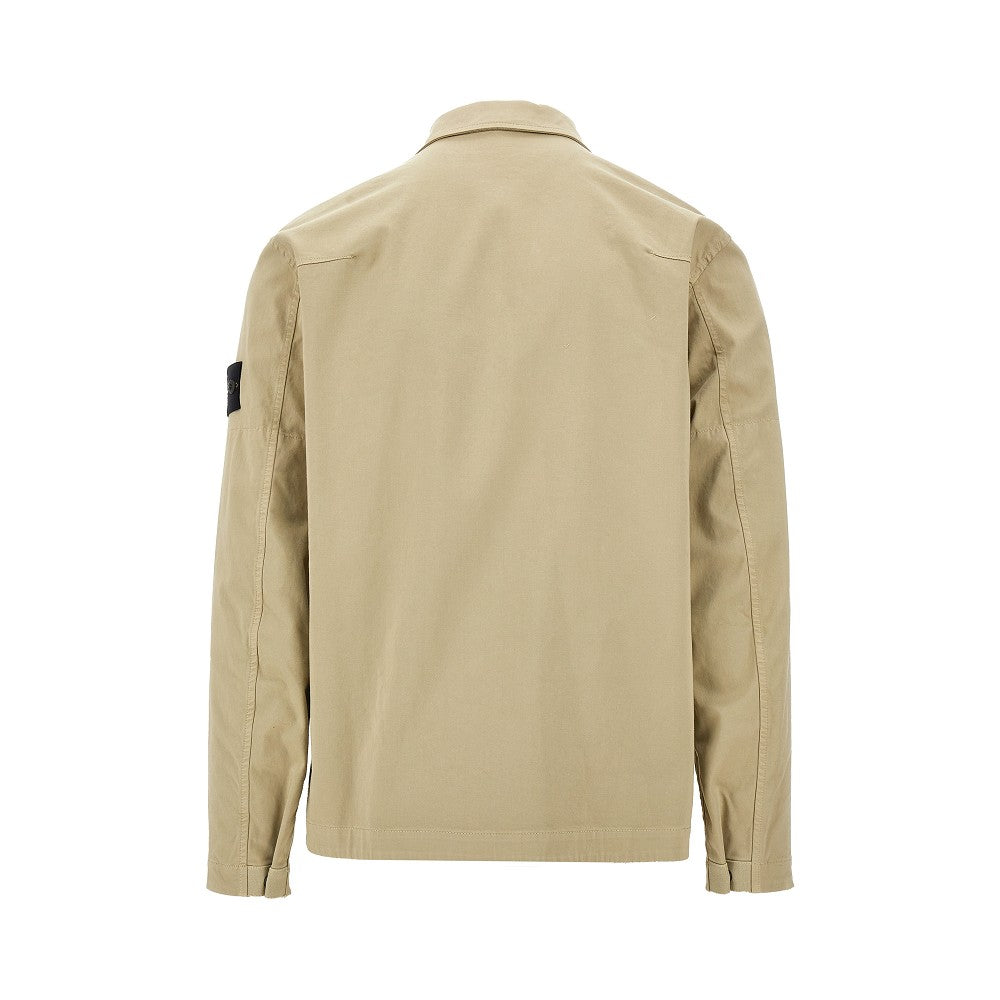Overshirt in cotone stretch con zip