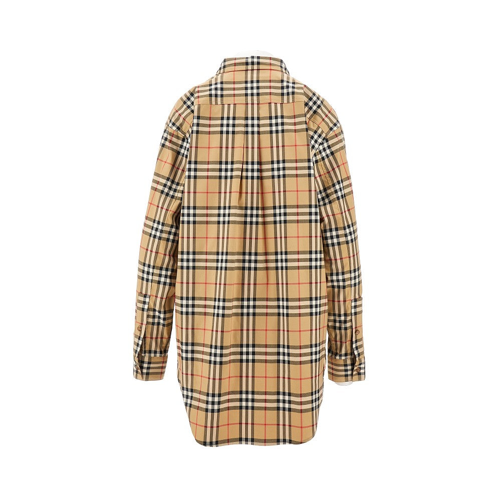 Camicia oversize in popeline stretch Check