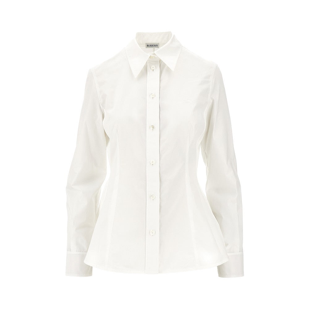 Camicia in popeline con fondo svasato