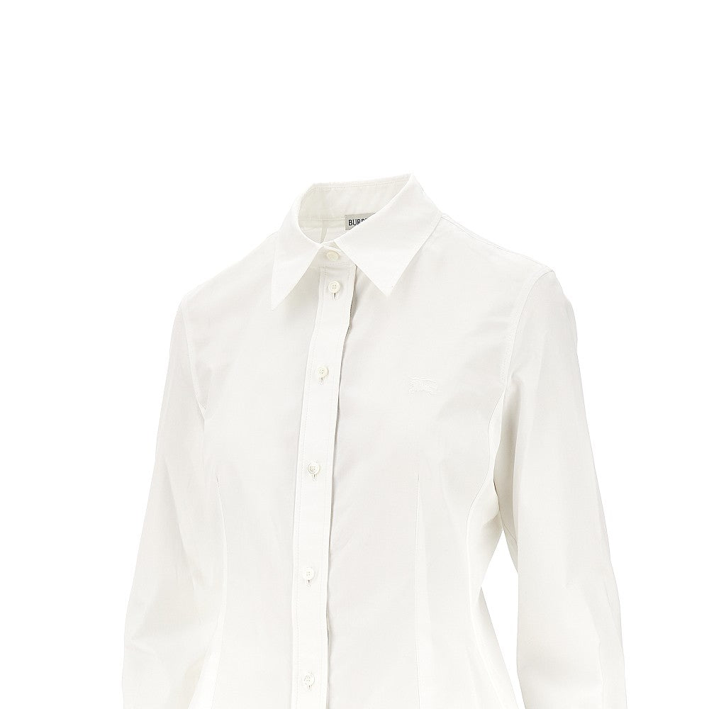 Camicia in popeline con fondo svasato