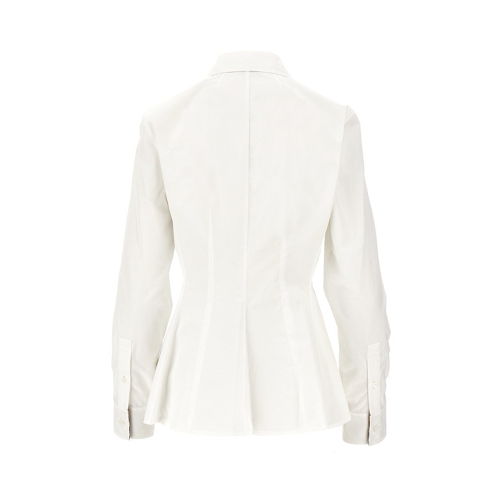 Camicia in popeline con fondo svasato
