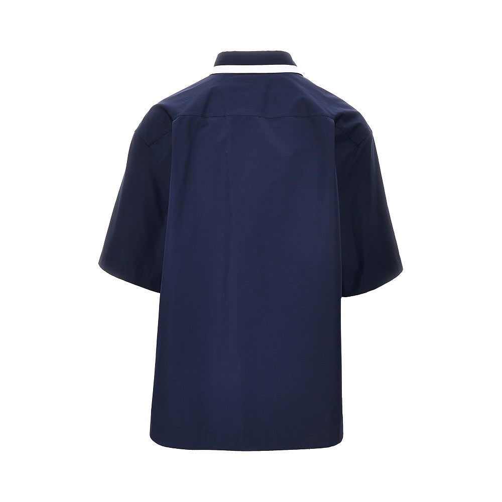 Poplin shirt with collar logo
