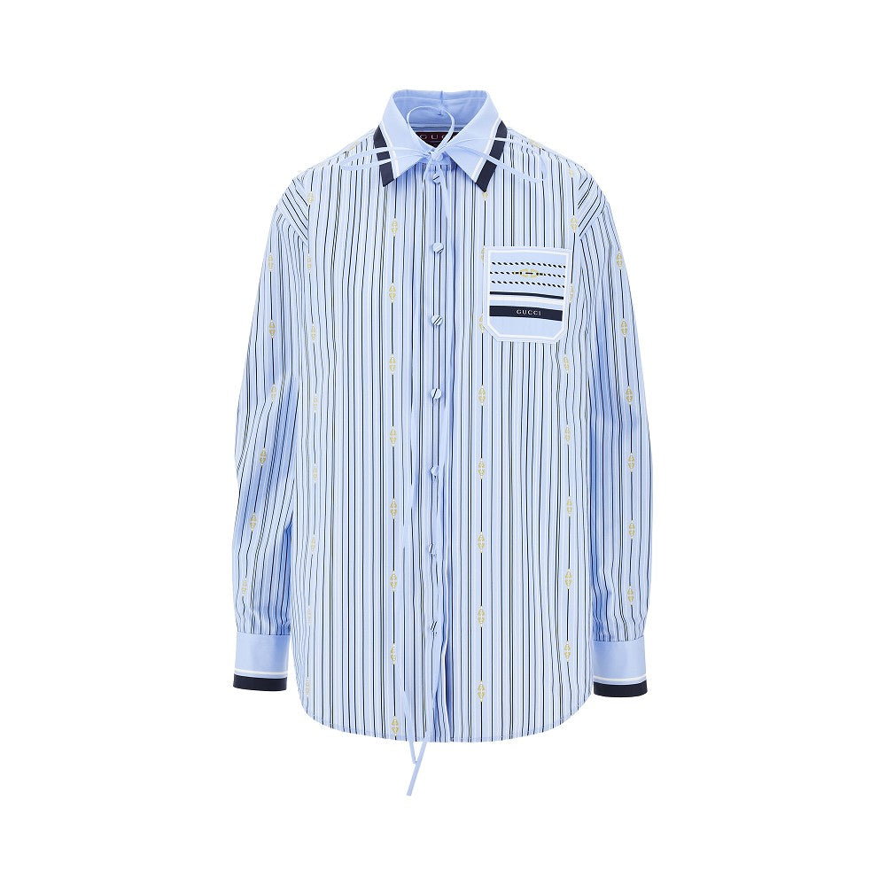 Horsebit striped poplin shirt