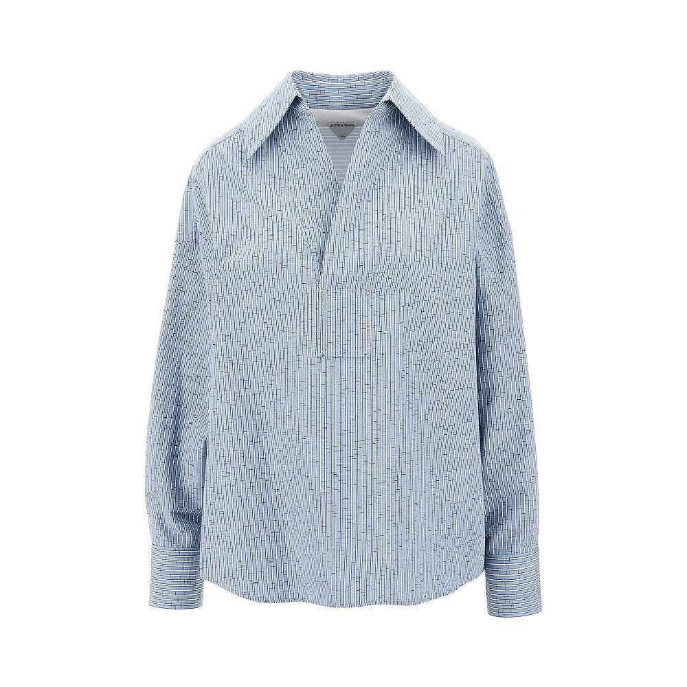 Camicia in cotone e lino a righe