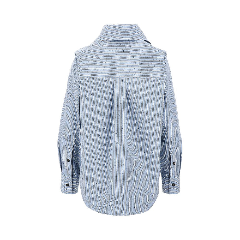 Camicia in cotone e lino a righe
