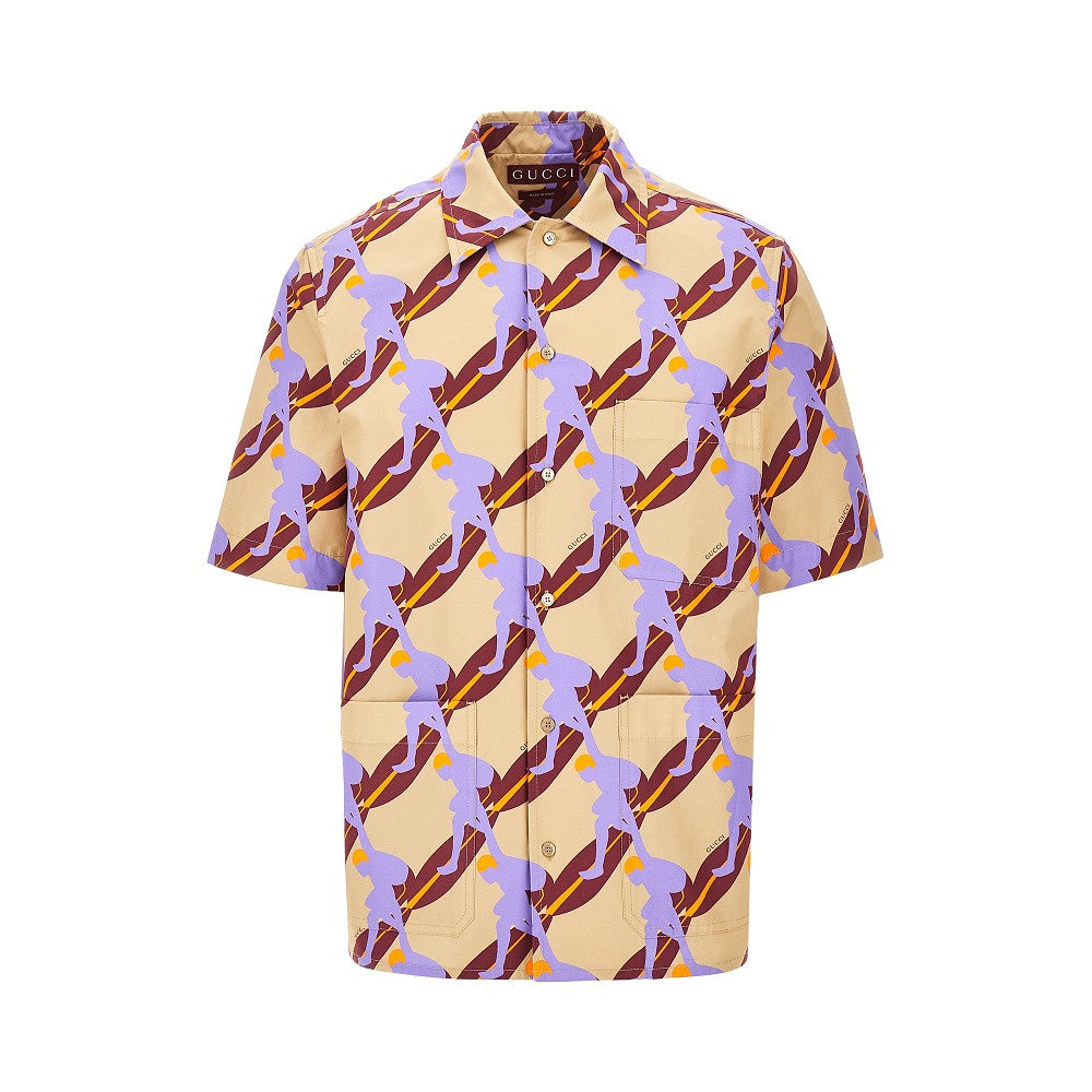 Printed poplin shirt