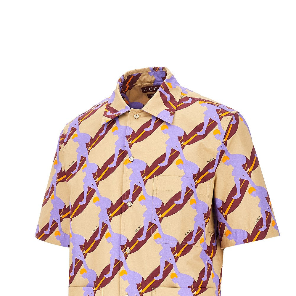 Printed poplin shirt