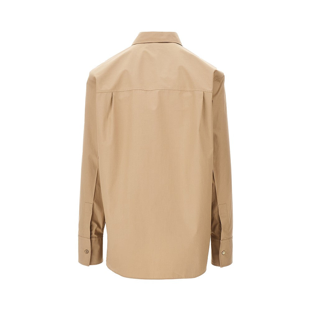Poplin shirt with embossed logo