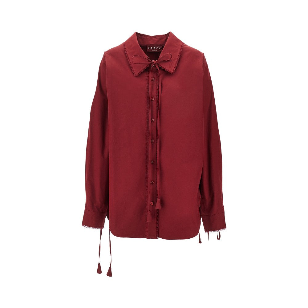Camicia in popeline Gucci Rosso Ancora