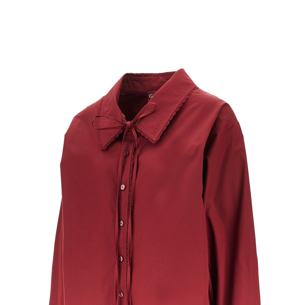 Camicia in popeline Gucci Rosso Ancora