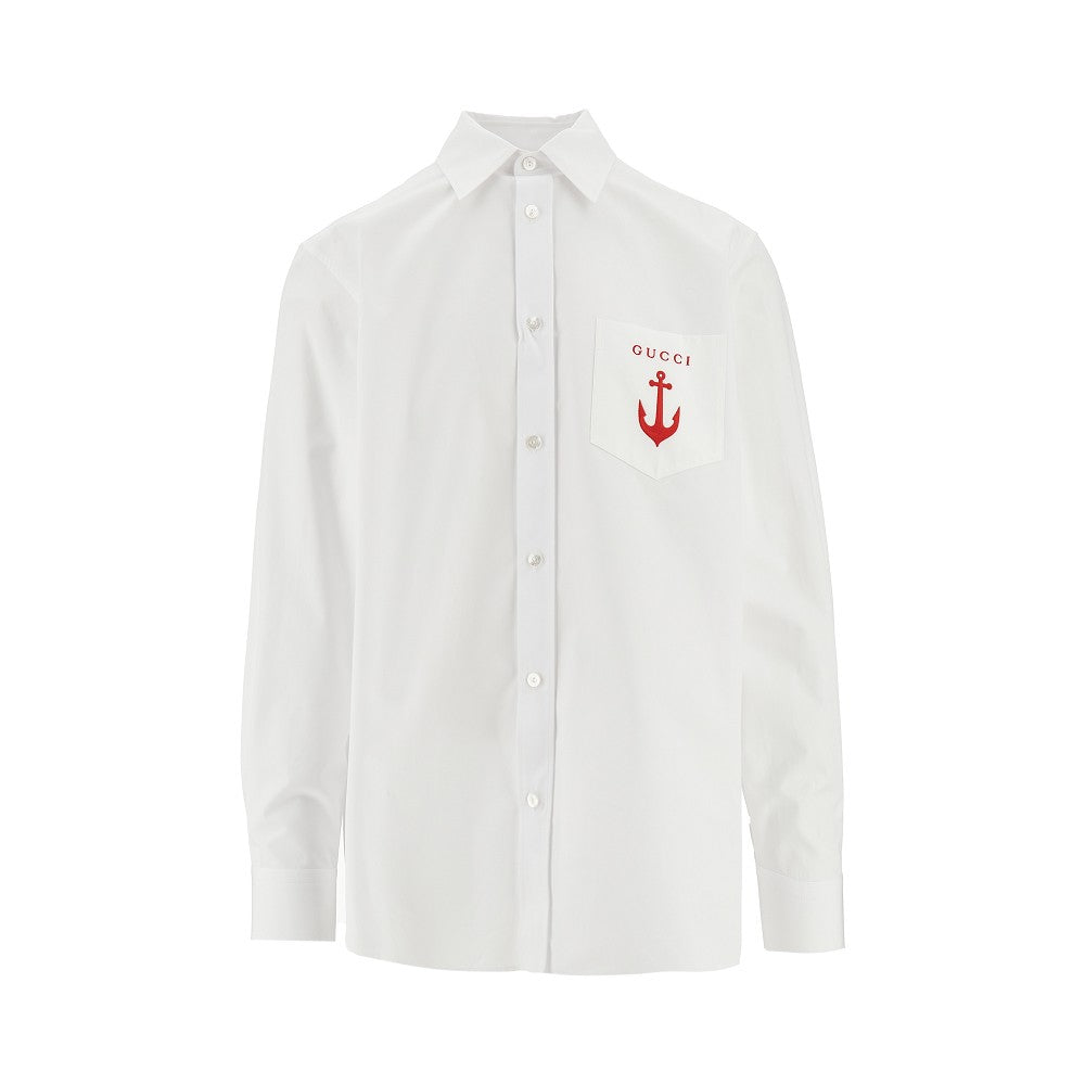 Poplin shirt with Anchor embroidery