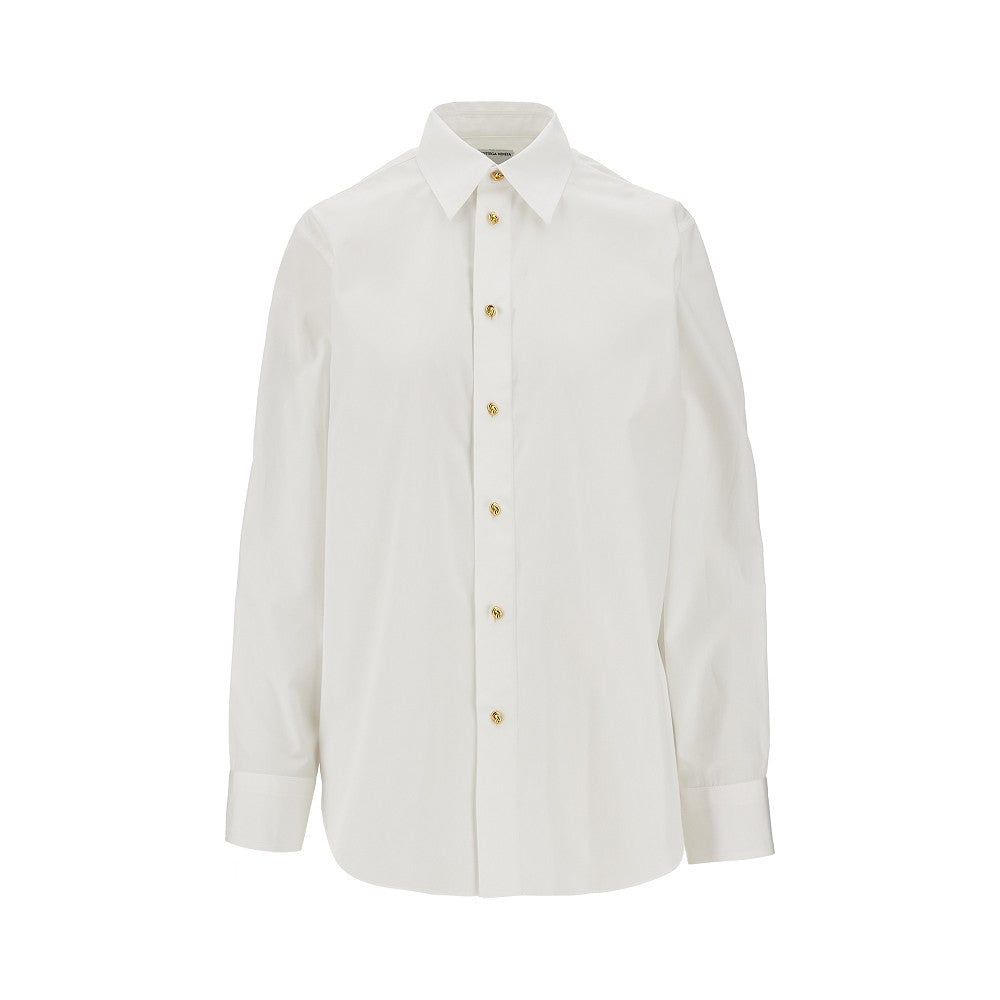 Camicia in popeline con bottoni Knot