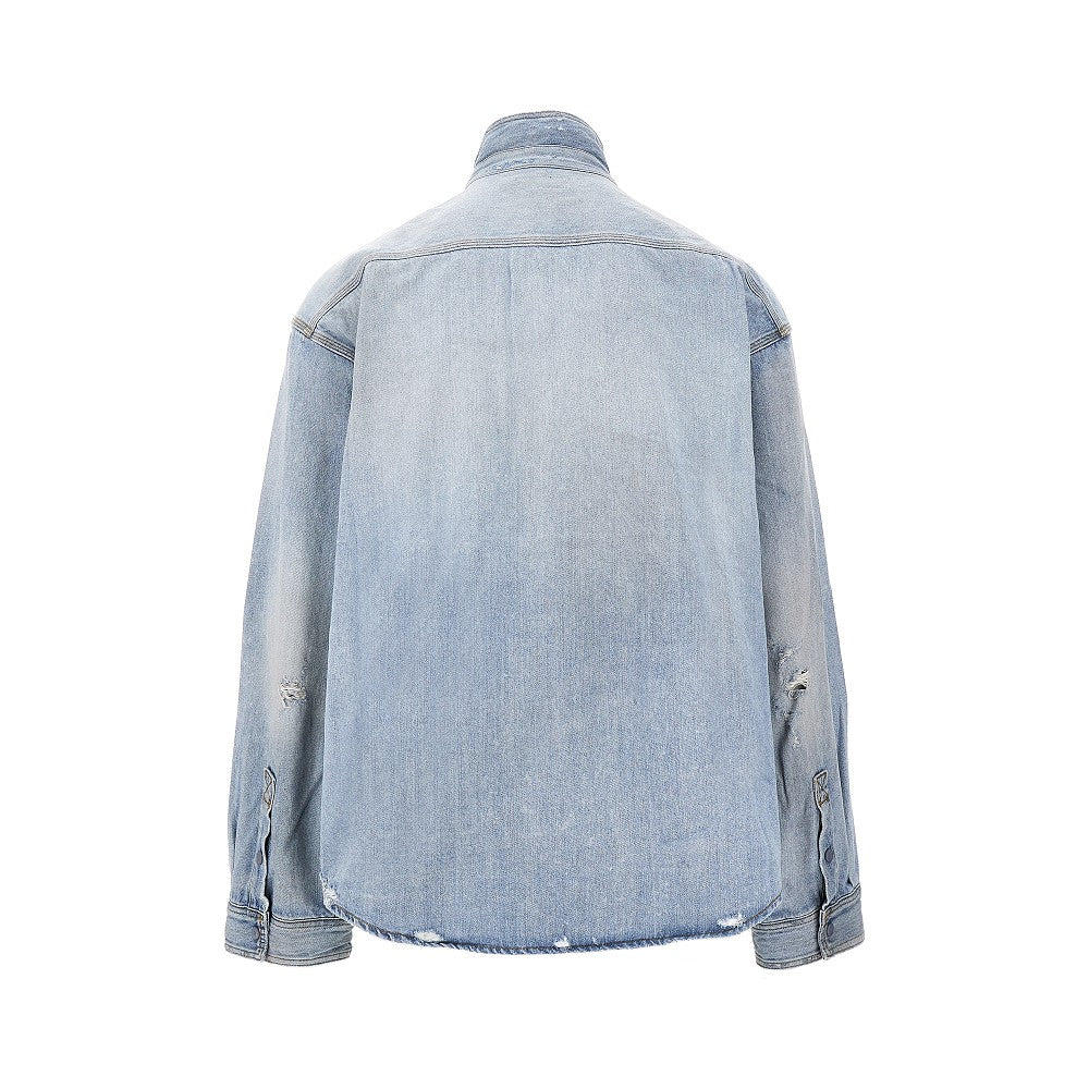 Denim shirt with zip closure