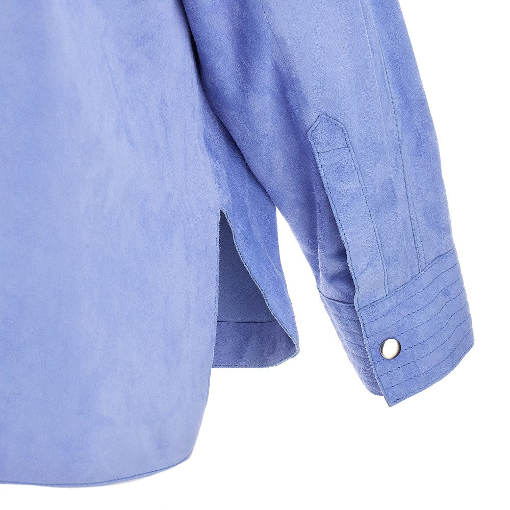 Overshirt in pelle scamosciata