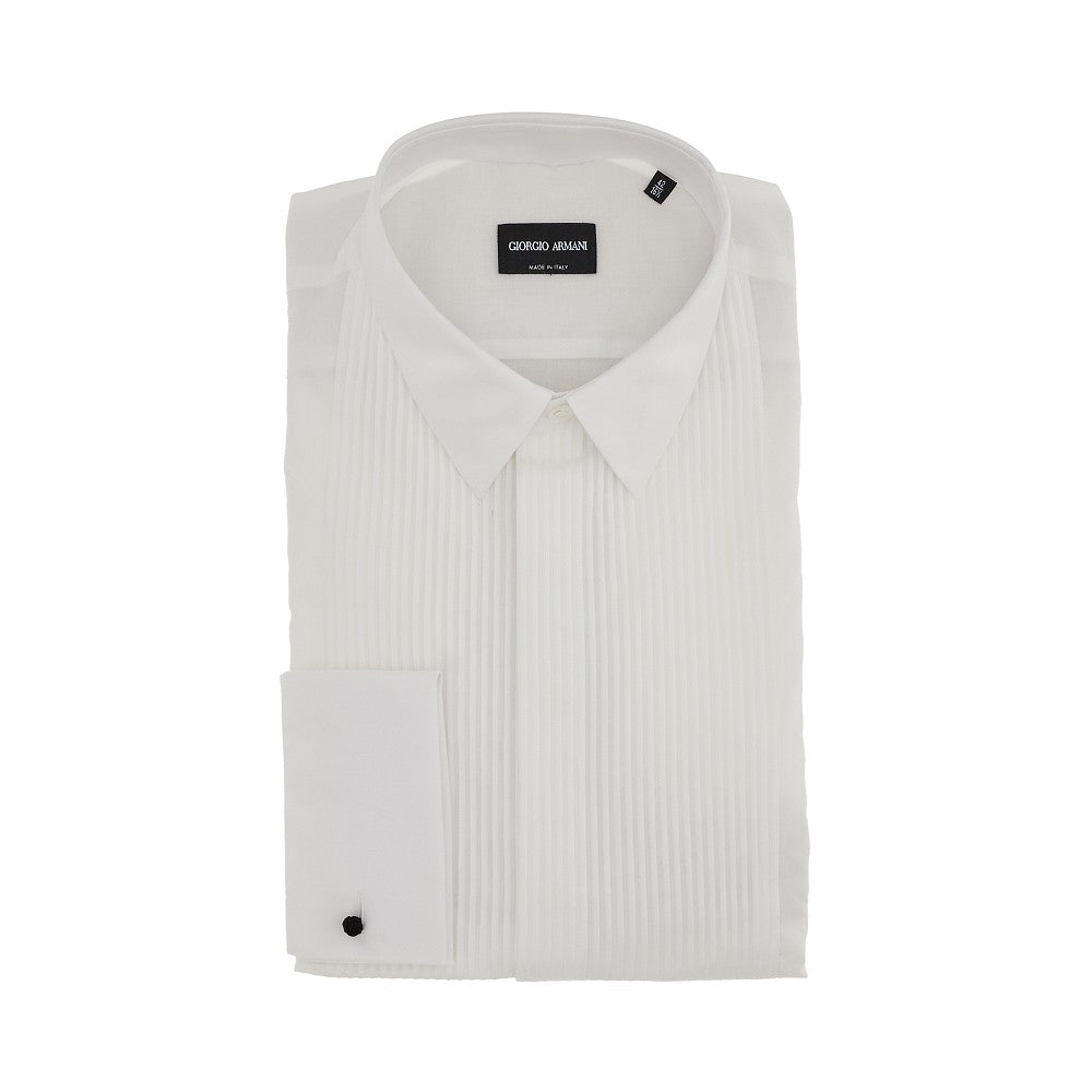 Camicia smoking con plastron plissé