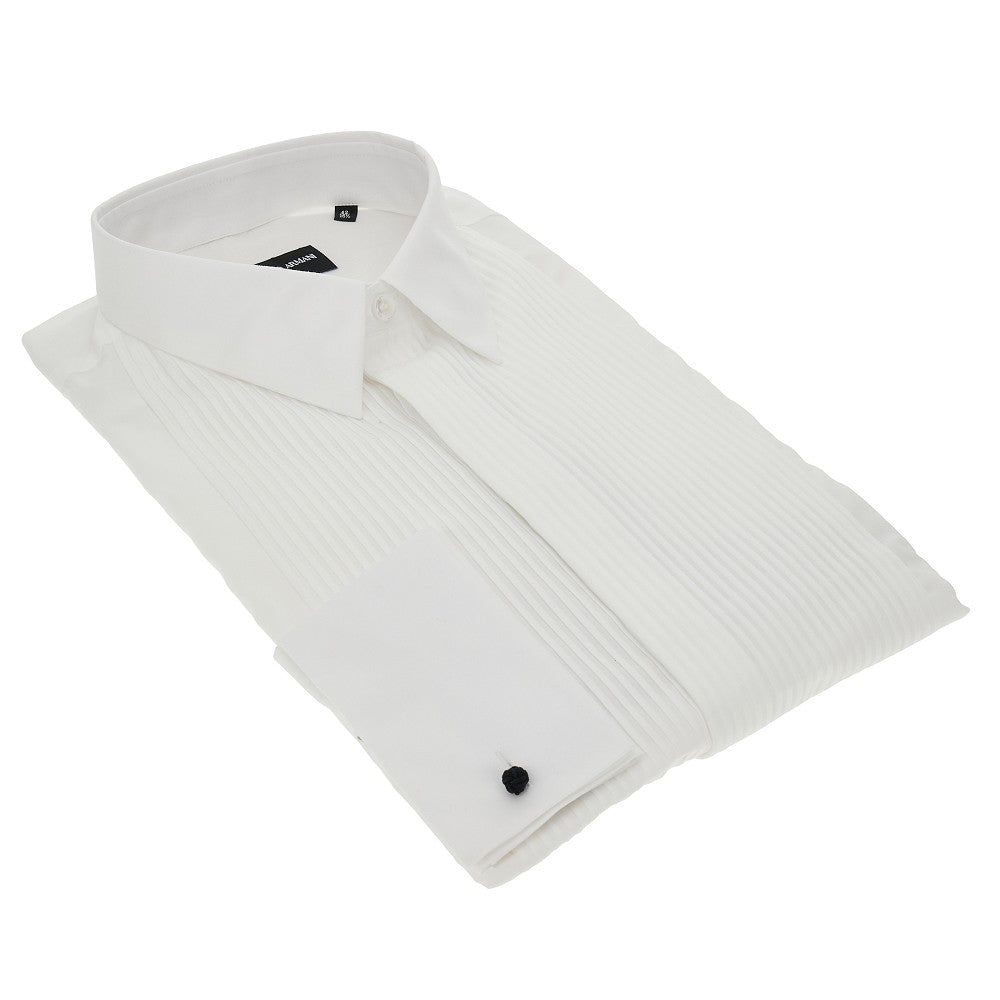 Camicia smoking con plastron plissé