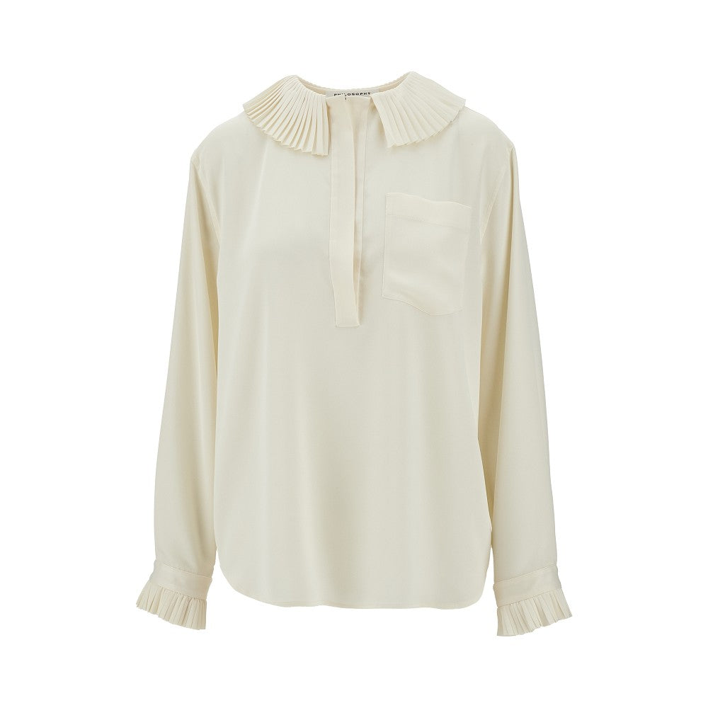 Blouse with pleated details