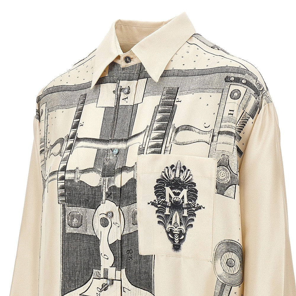 Camicia in twill di seta stampato