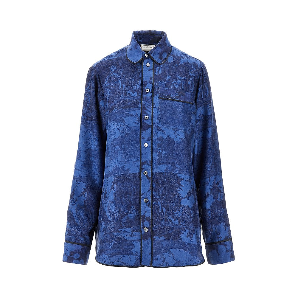 Toile de Jouy printed silk shirt
