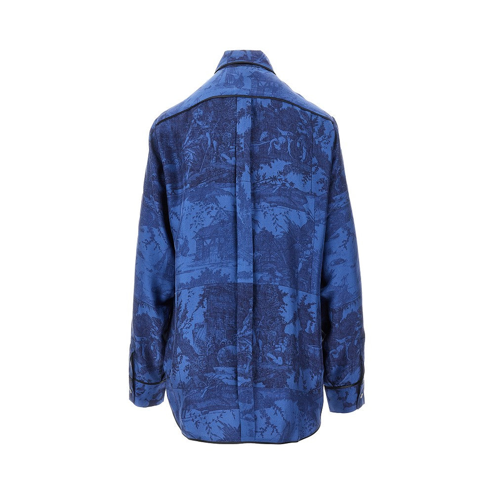 Toile de Jouy printed silk shirt