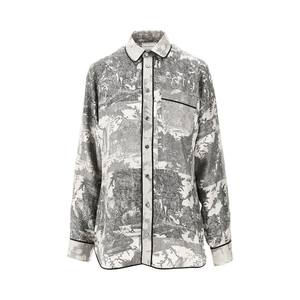 Camicia in seta stampata Toile de Jouy