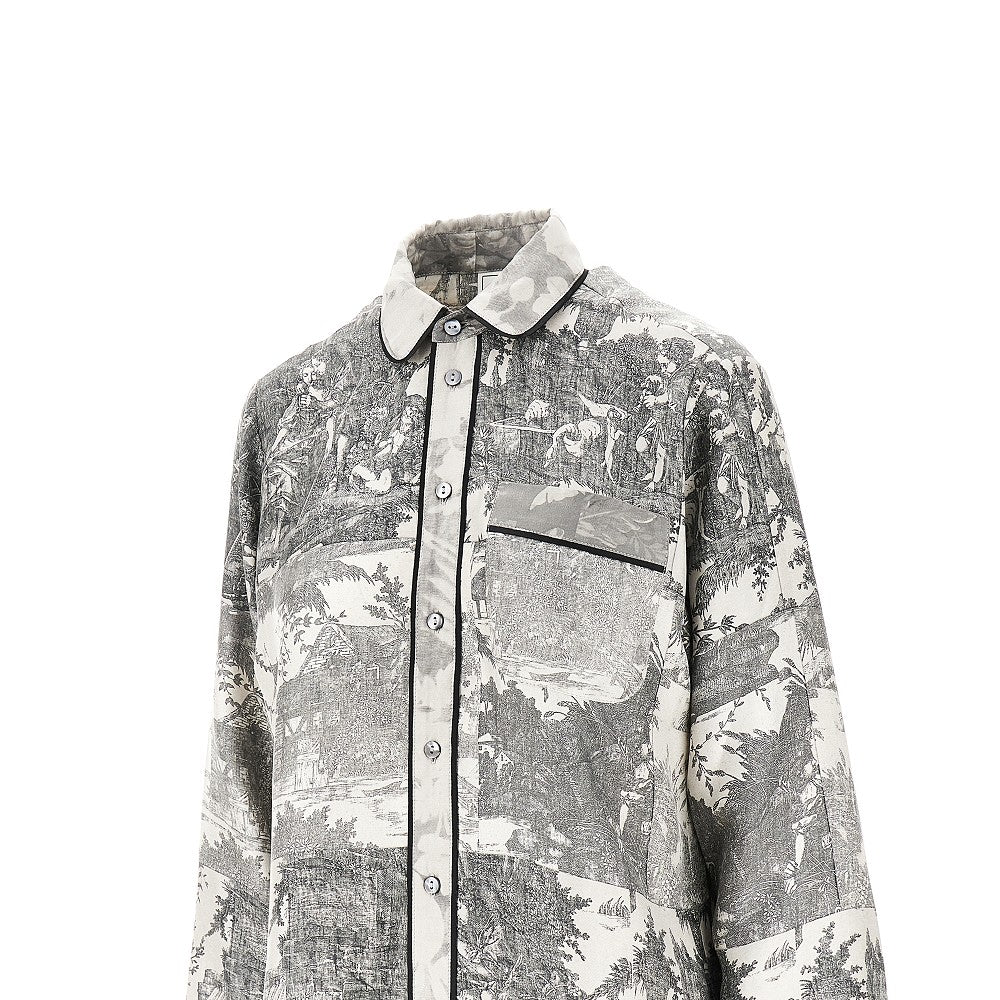 Camicia in seta stampata Toile de Jouy