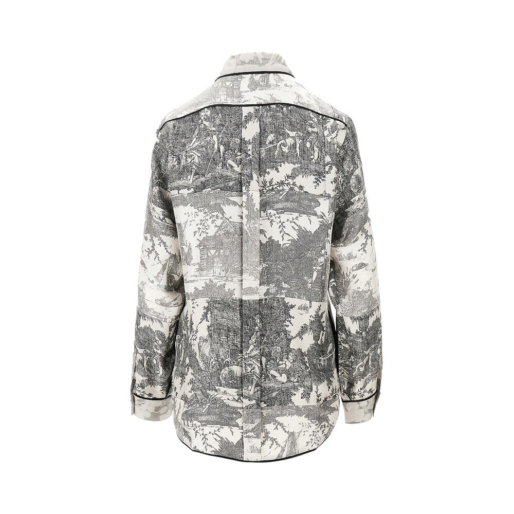 Toile de Jouy printed silk shirt