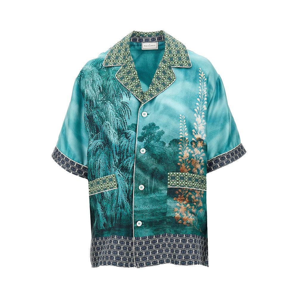Camicia pyjama in seta stampata
