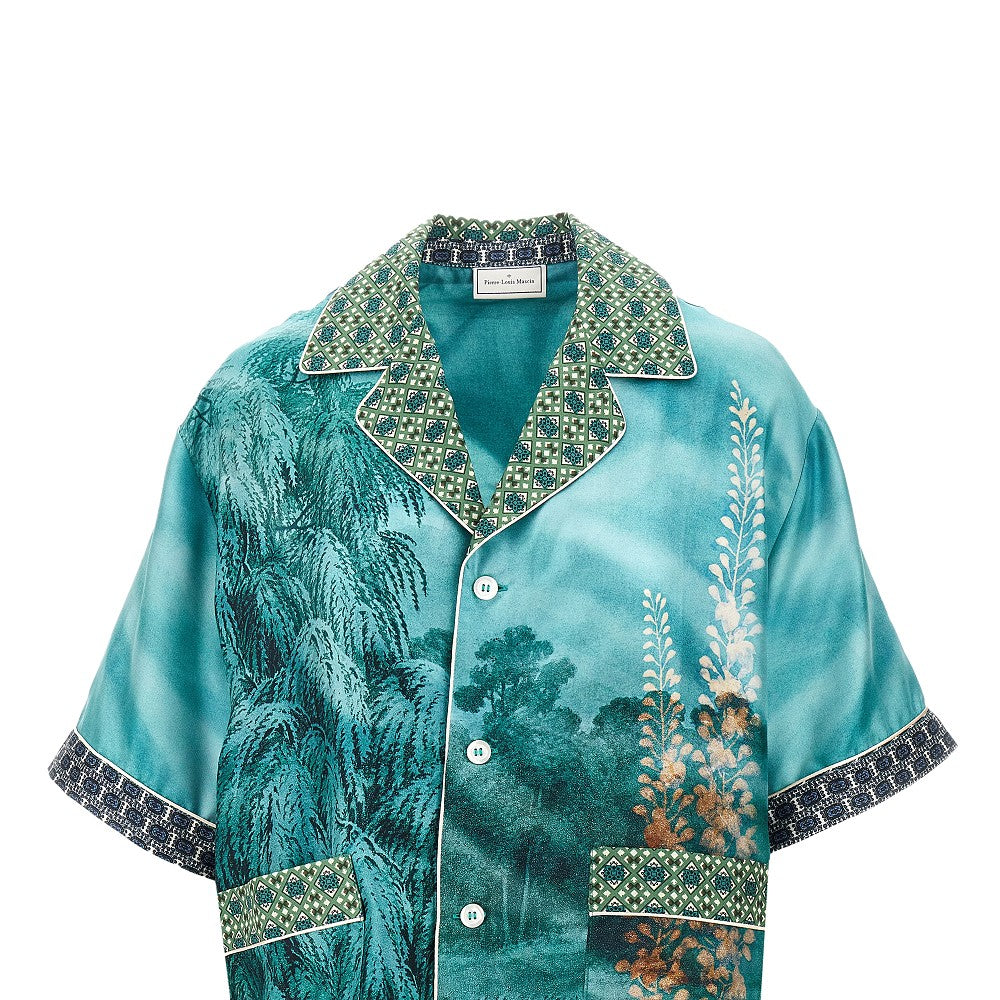 Camicia pyjama in seta stampata