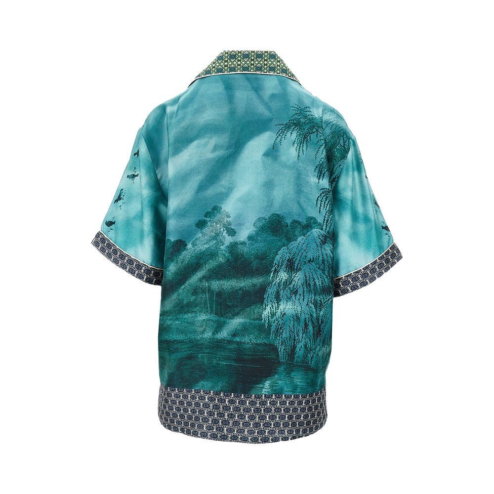 Camicia pyjama in seta stampata