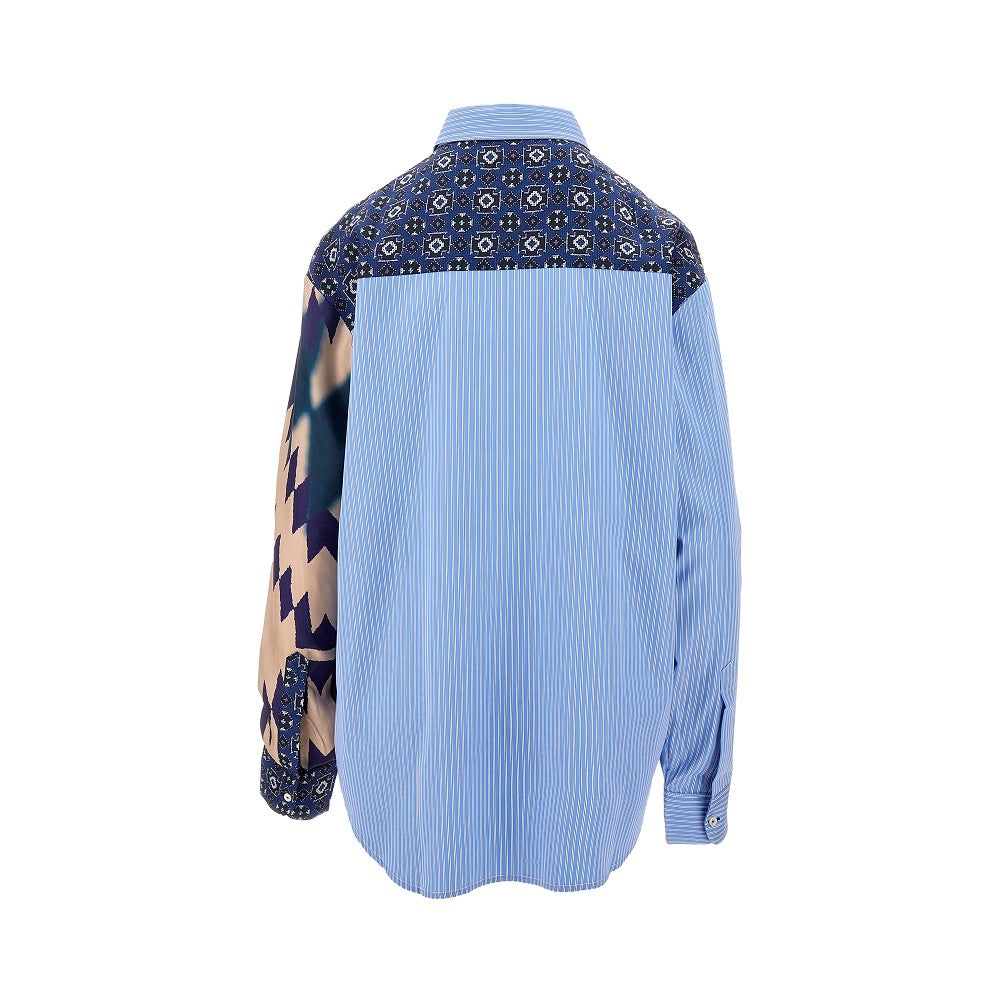 Camicia patchwork in cotone e seta
