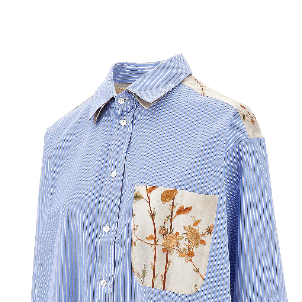Camicia patchwork in cotone e seta