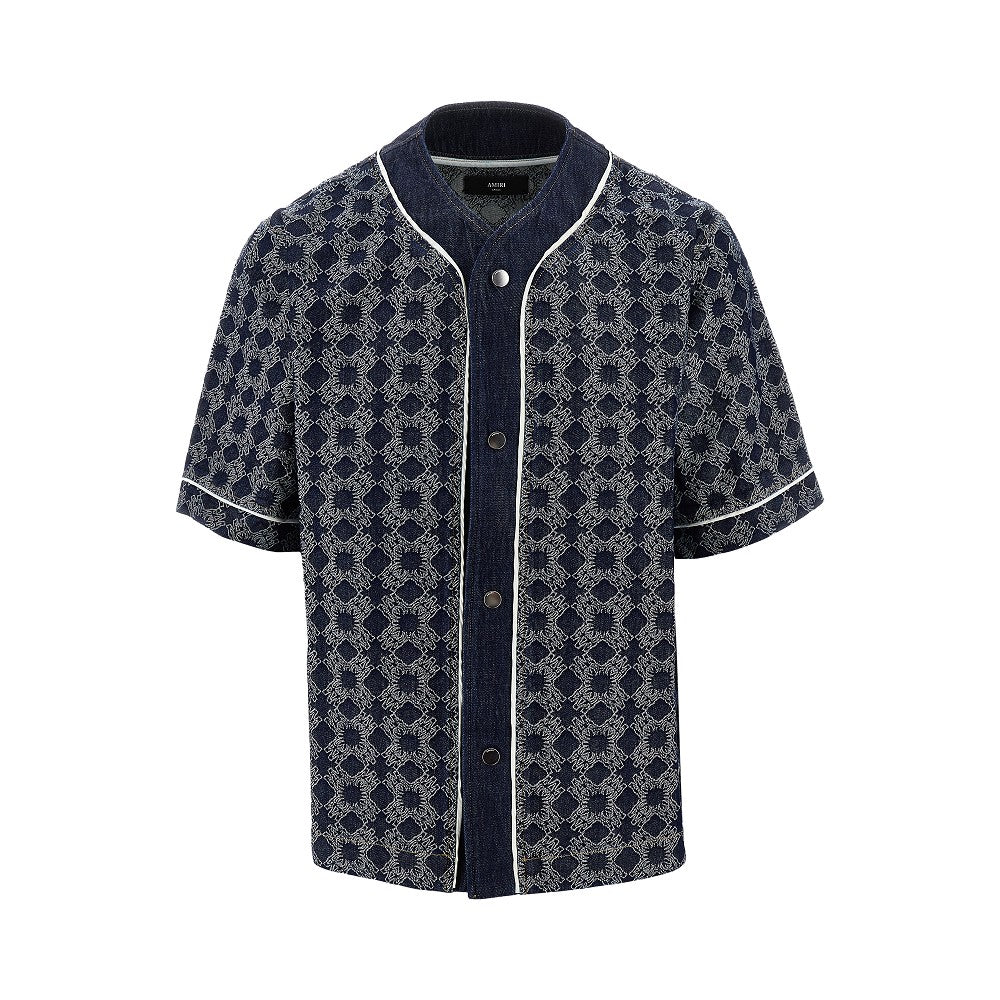 MA Quad jacquard denim baseball shirt