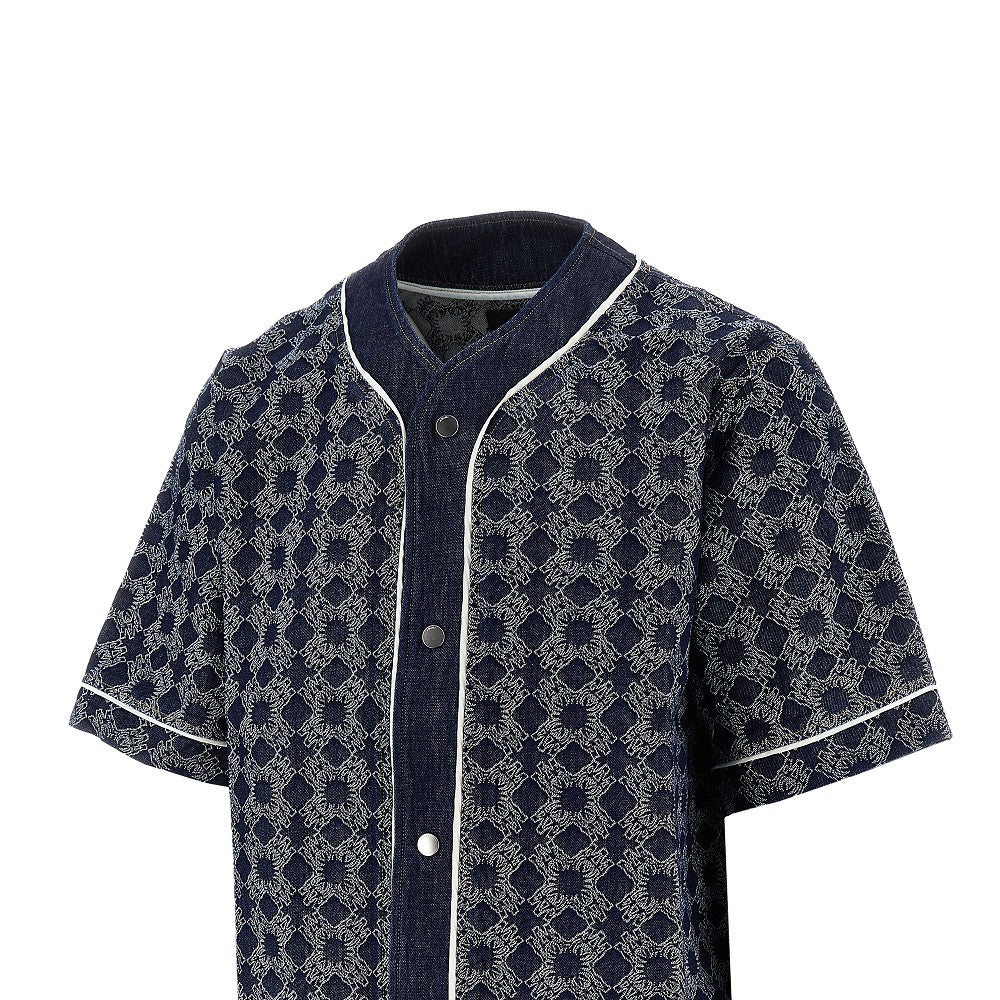 MA Quad jacquard denim baseball shirt