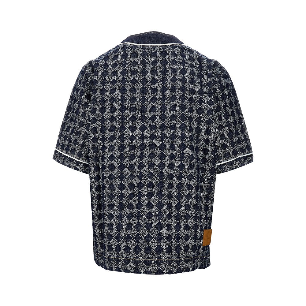 Camicia baseball in denim jacquard MA Quad