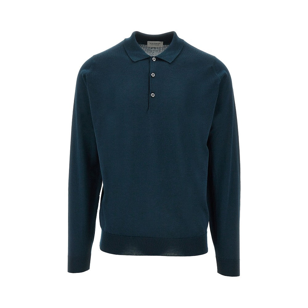'Belper' Merino wool knitted polo shirt