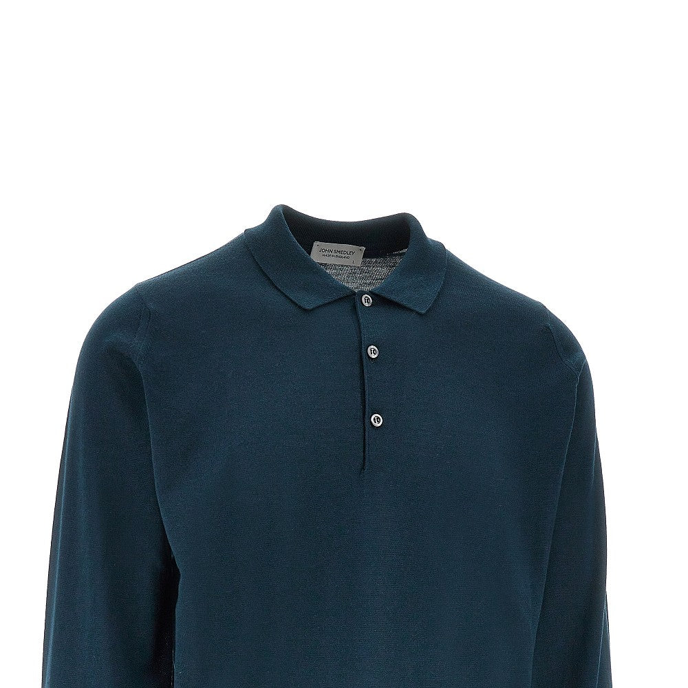 'Belper' Merino wool knitted polo shirt