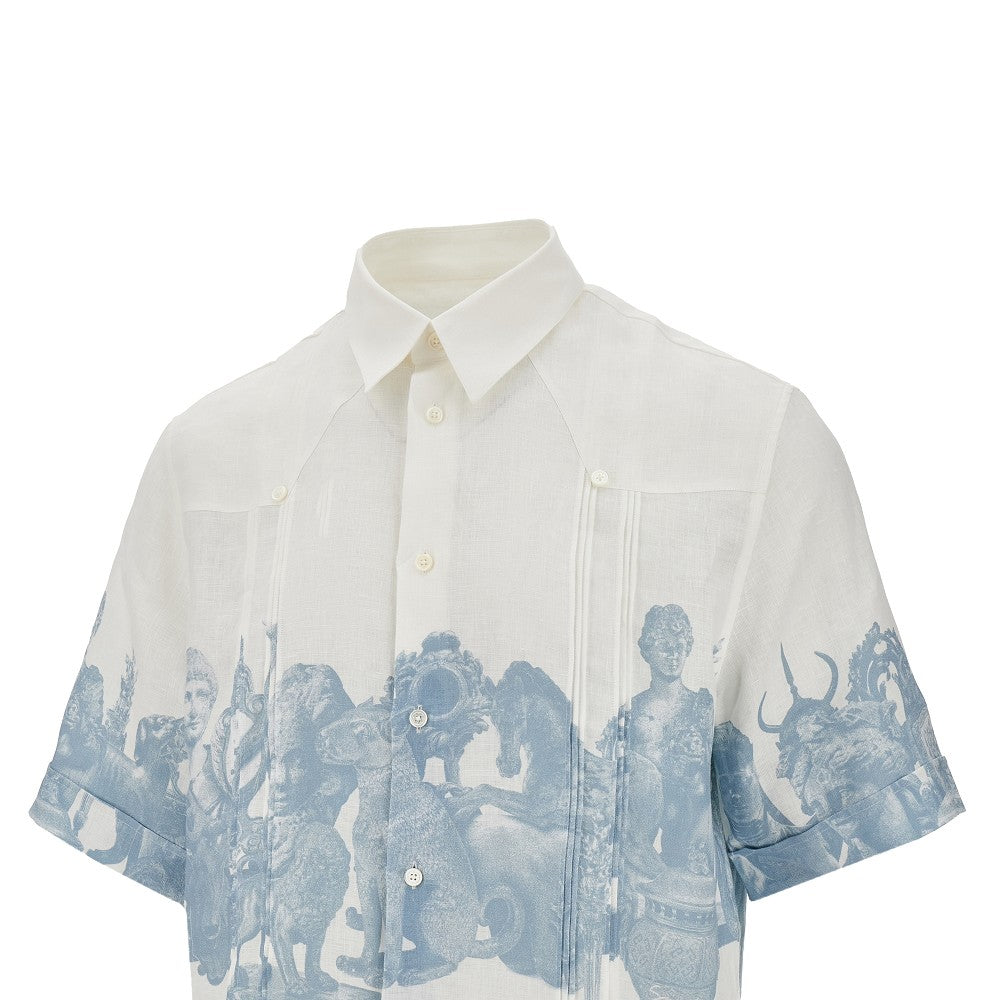 Hubert objects print linen shirt