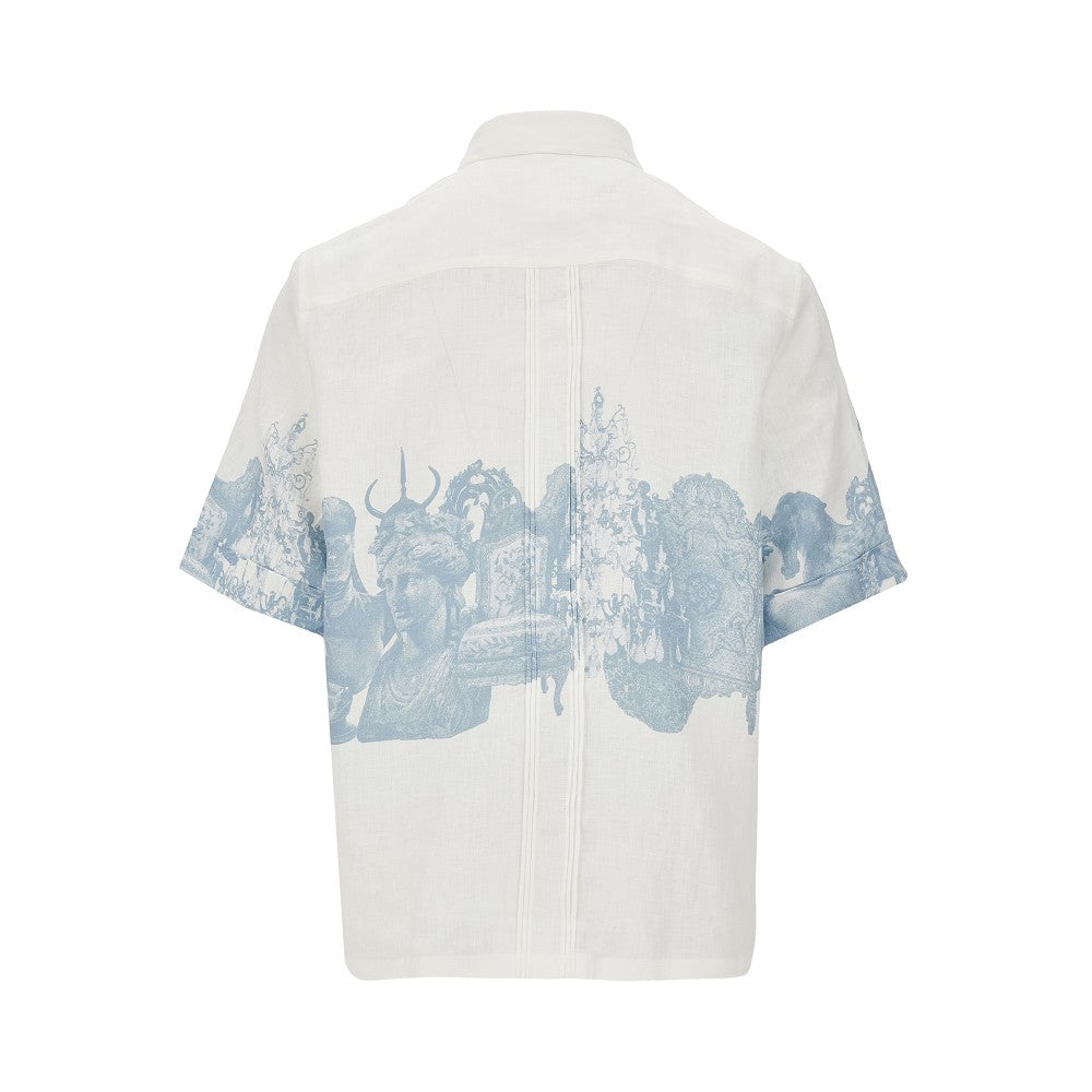 Hubert objects print linen shirt