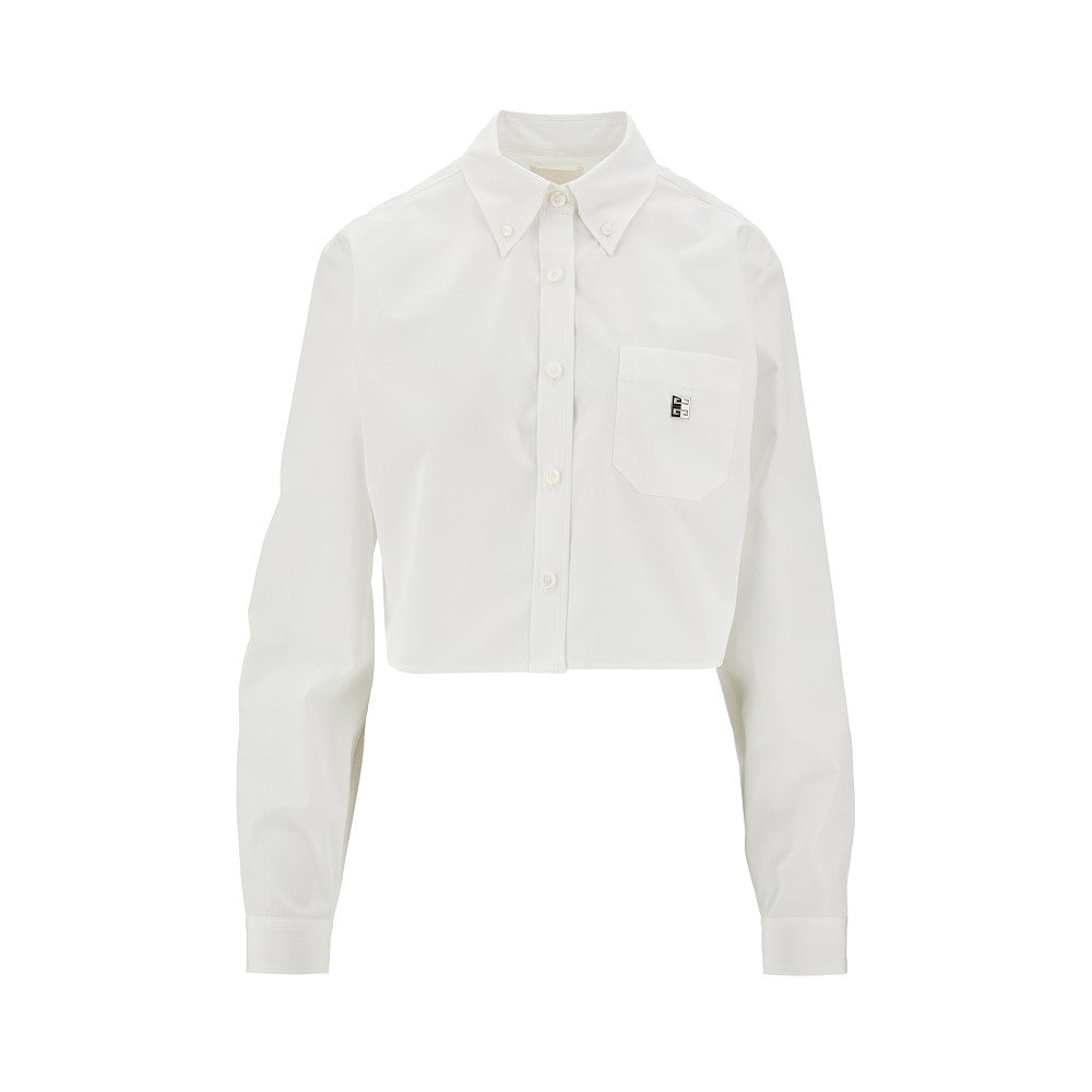 Camicia cropped in popeline