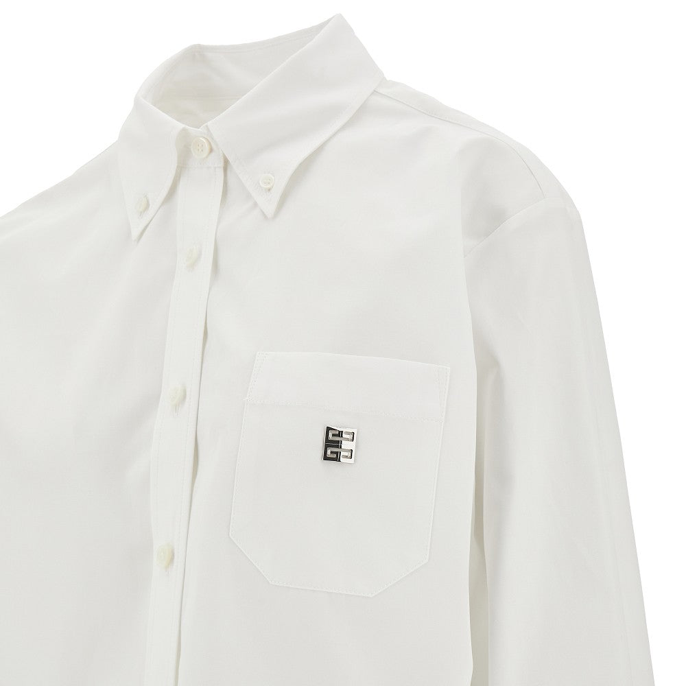 Camicia cropped in popeline