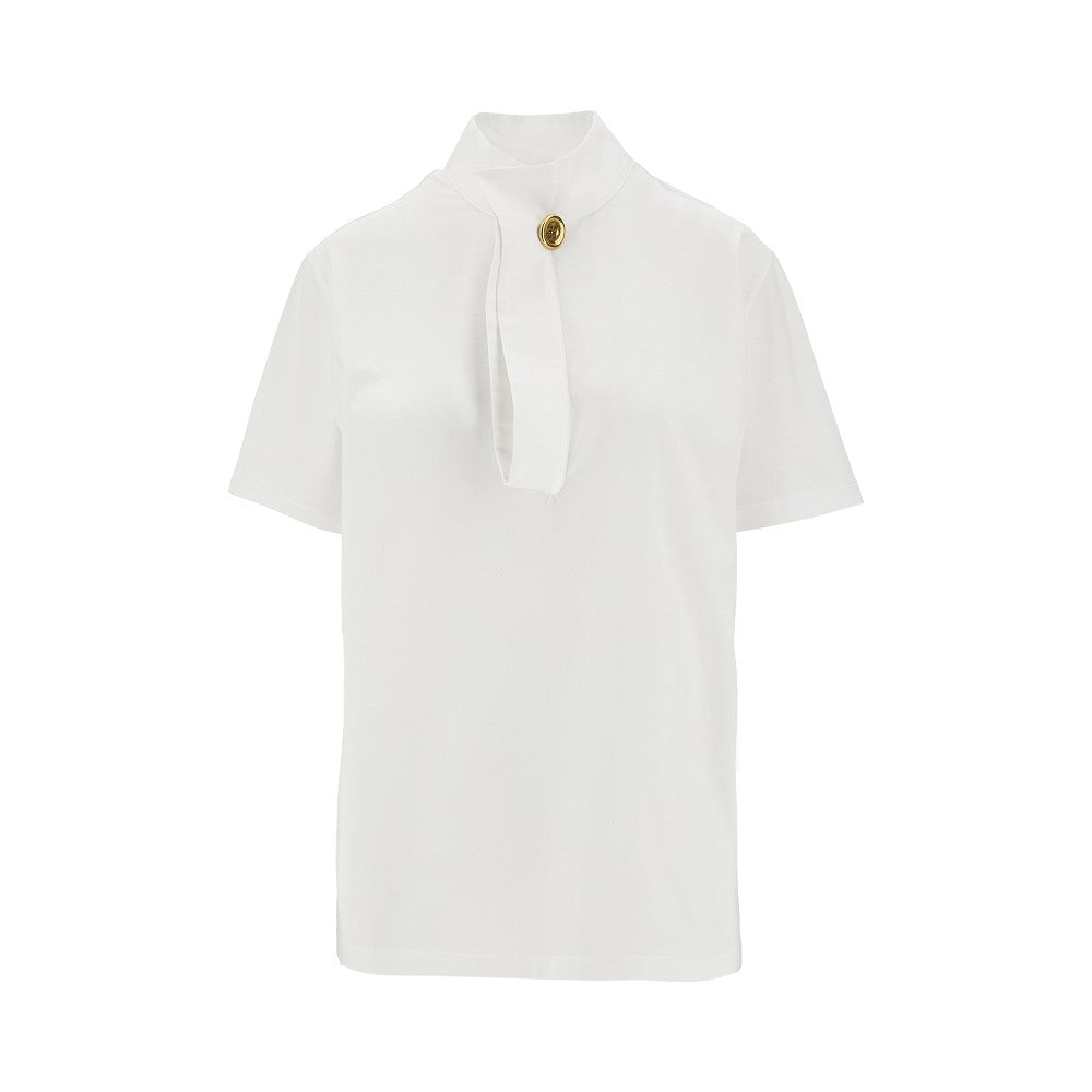 T-shirt con collo abbottonato
