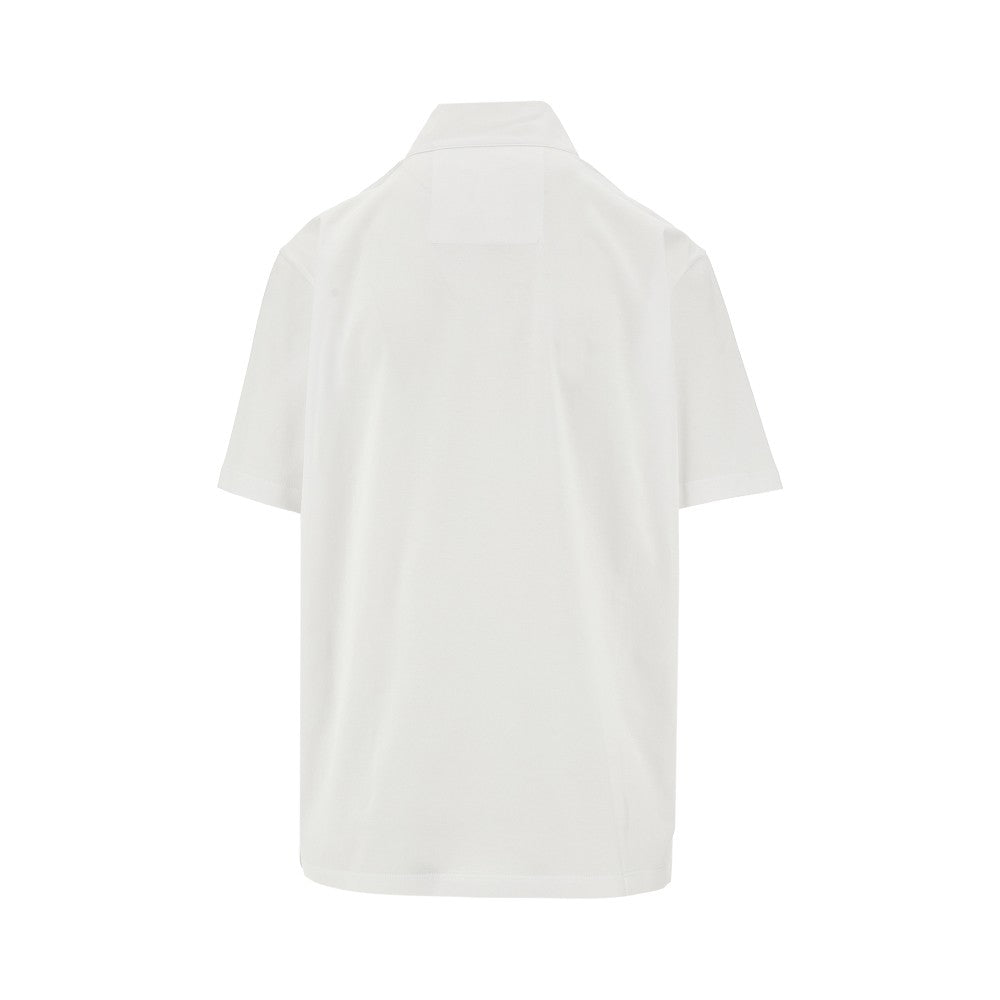 T-shirt con collo abbottonato